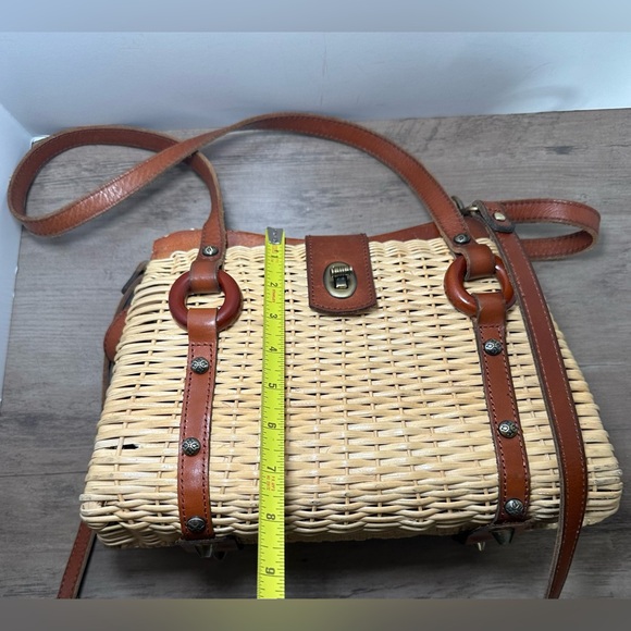 Patricia Nash Marcianise Satchel Spins Wicker Collection Basket Purse. - Picture 9 of 11